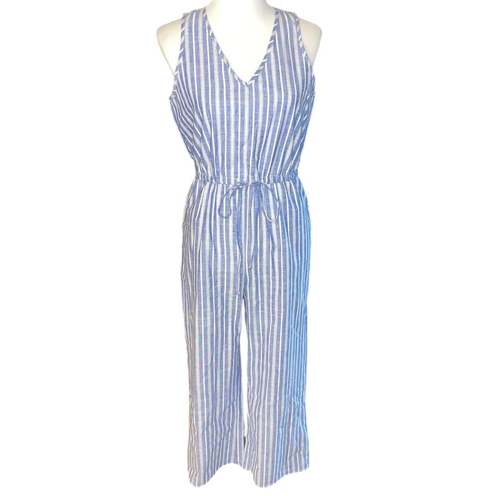 DREW Striped 100% Cotton Summer Jumpsuit Sz Small (Fits sz 6!)